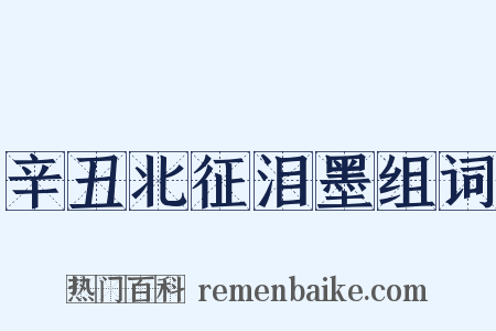 辛丑北征泪墨组词是什么意思的图片